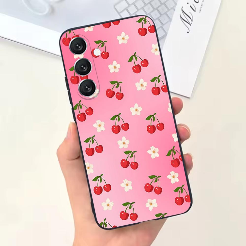 

Fruit Strawberry Cherry Phone Case For Samsung Galaxy A13,A21s,A22,A31,A32,A52,A53,A71,A80,Soft Black Shell Samsung a11