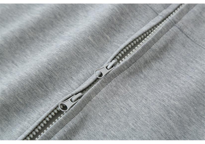 2026 Spring Plus Size Women's Long Sleeve Hoodie Cardigan with Double Zipper & Stand Collar - Style 7067