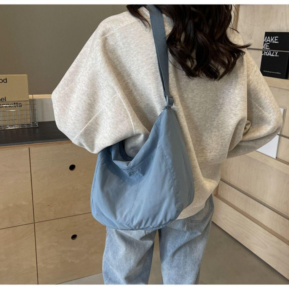 Portable Tote Bag Simple Design Nylon Bags Simple Solid Color Bags For Women