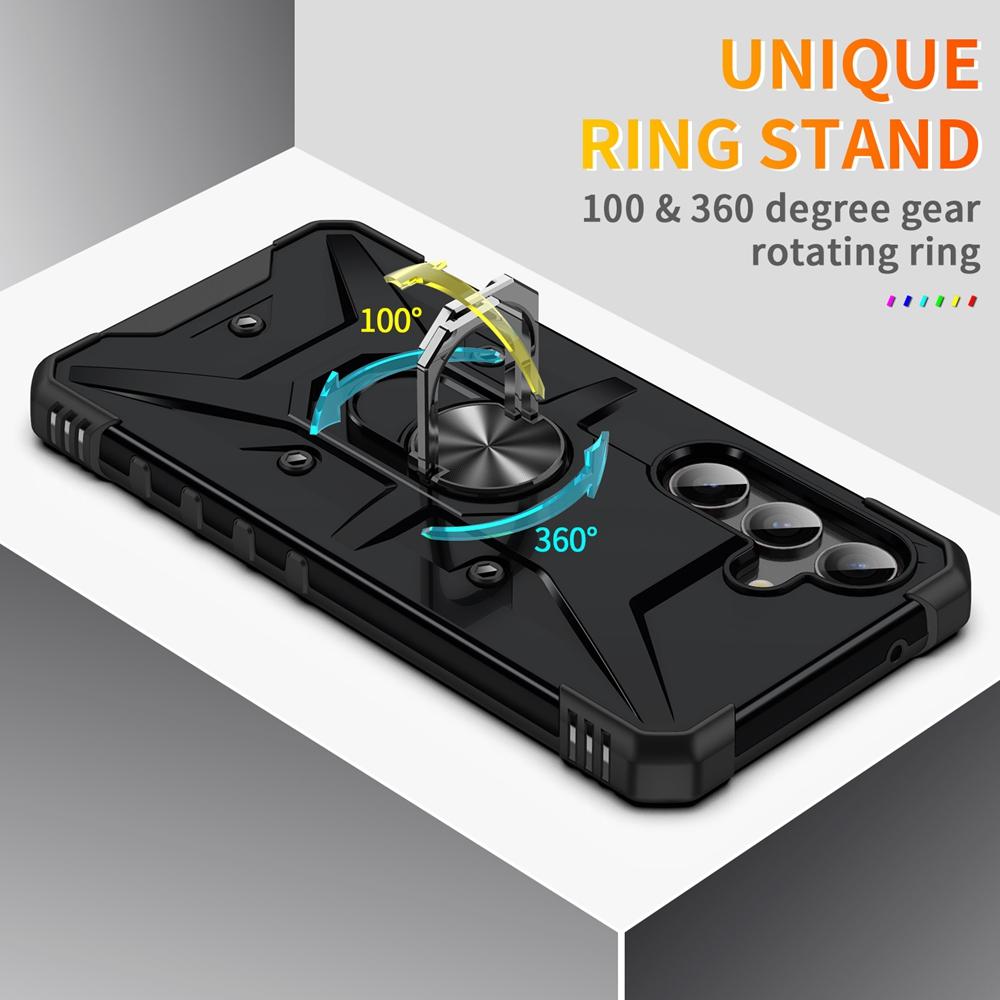 Für Samsung Galaxy A17 5G Hülle Objektivschutz Rüstung Handyhülle für Galaxy A17 A 17 GalaxyA17 Ringständer Stoßfest Funda