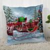 45x45cm Decorative Polyester Pillowcase Merry Christmas Christmas Tree Square Zipper Pillowcase Autumn Pillowcase