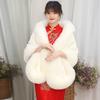 Autumn Winter Faux Fur Shawl Coat Women's Cheongsam Wedding Capes with  Slim Fit  Faux Fox Fur Warm Shawls and Wraps