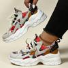 Women's Casual Shoes Platform Sneakers Fashion Mesh Chunky Shoes Men's Casual Sneakers Lace-up Ladies Walking Shoes