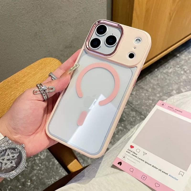 Defender Metalic Camera Case For iPhone 17 Air 16 15 14 13 12 11 Pro Max Plus For Magsafe Magnet Shockproof Clear Cover