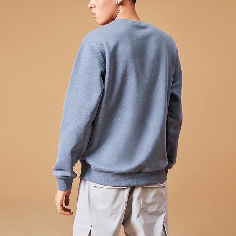 Li Ning Plain Logo Fleece Thick Long Sleeve Sweatshirt Unisex Sweatshirt Firestone-Blue AWDTC25-1