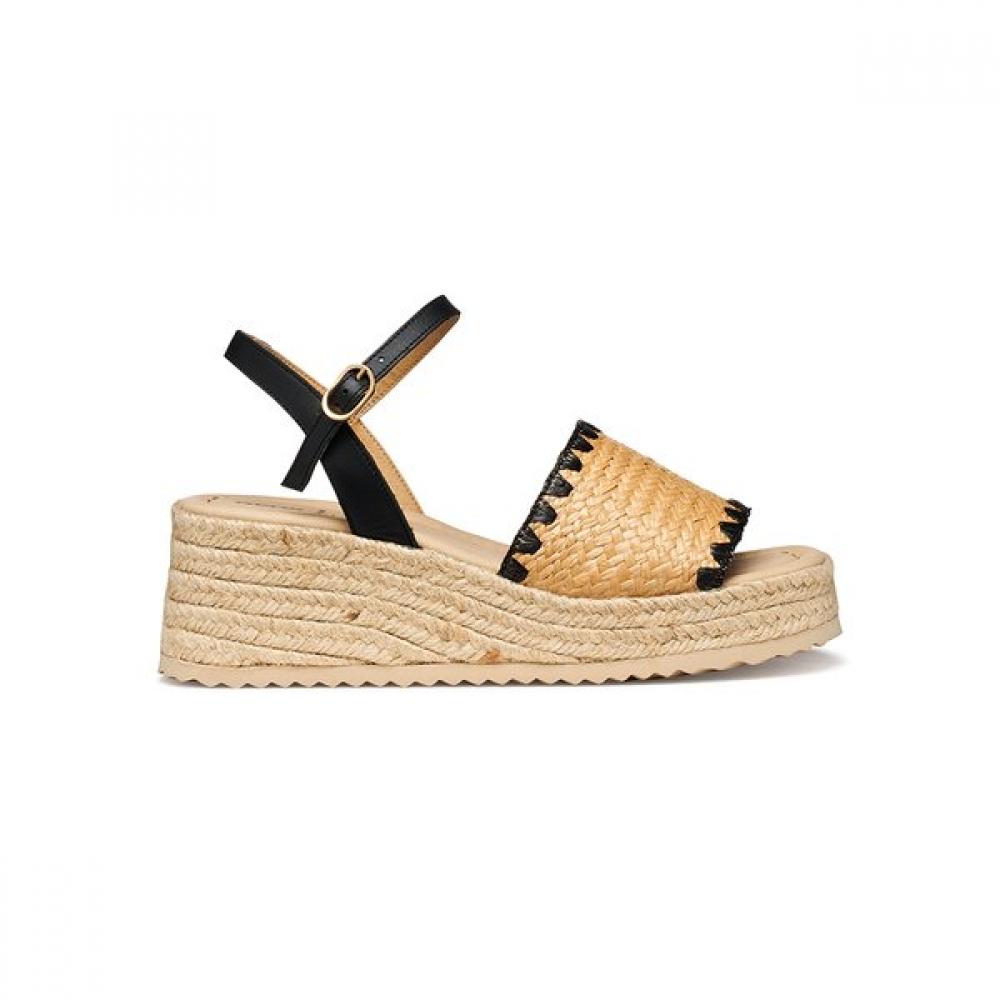 Geox Women Comfort Espadrille Wedge Heel Sandal Alemeria Camel 8gx1ka6m5d 35(225)