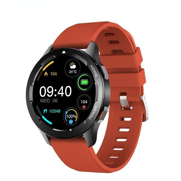 

Умные часы для мужчин Спортивные смарт-часы NFC Контроль доступа Bluetooth Звонки Температура Пульс Обнаружение кислорода в крови оранжевый