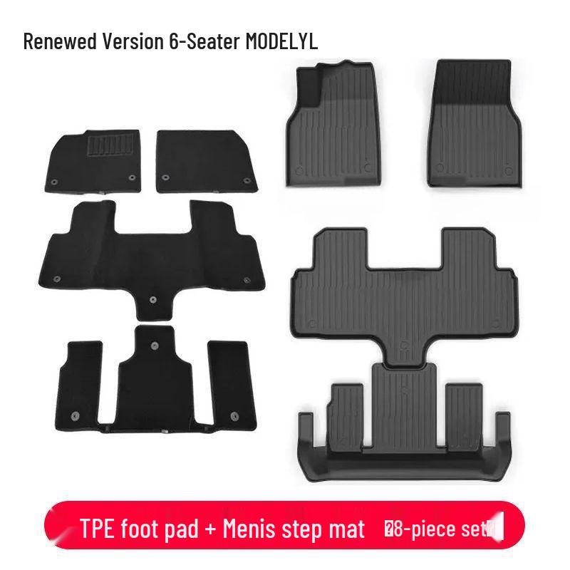 Custom TPE Full Surround Foot Pads for Tesla Model Y - Complete Interior Modification Accessories Set