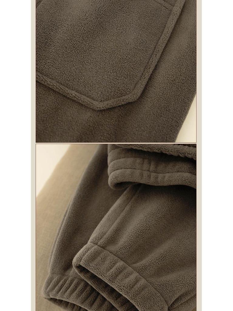 Unisexové těžké fleecové větruodolné tepláky - Silné, teplé, s manžetami, venkovní kalhoty na podzim a zimu