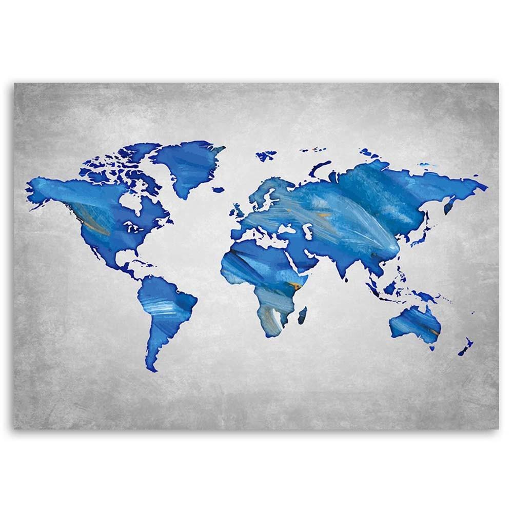 Canvas print, Pomegranate world map on concrete