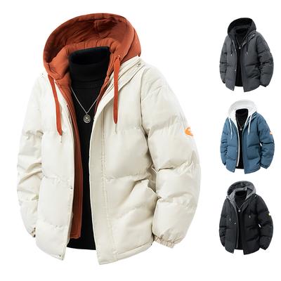 Herren Parkas Dicke Warme Winterjacke Kapuzen Steppjacke Locker Mode Lässig Baumwollgepolsterter Puffercoat Herbst Winter Oberbekleidung