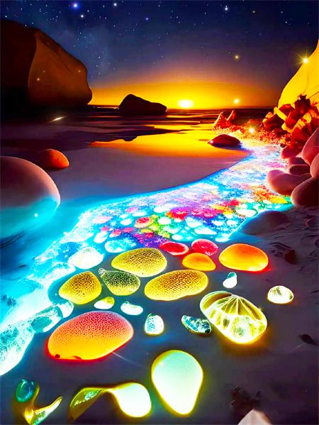 5d Diamond Painting Full Drill Fantasy Night Seaside Embroidery Mosaic Stone Landscape Crystal Wall Art