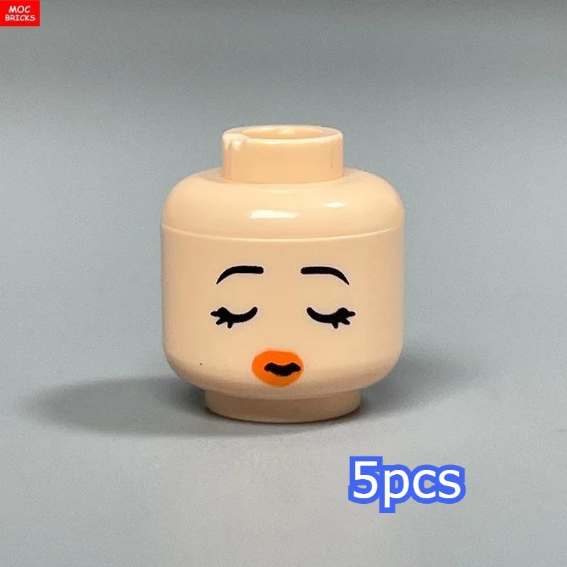 MOC Bricks Hollow Flesh Face Expression Head For 4cm Figure DIY Educational Building Blocks Toys For Children Gifts