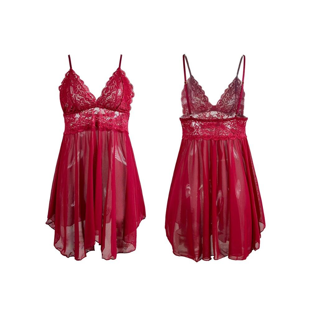 Sex Lingerie Sexy Krajková Síťovaná Noční košilka Postel Vášeň Pyžamo