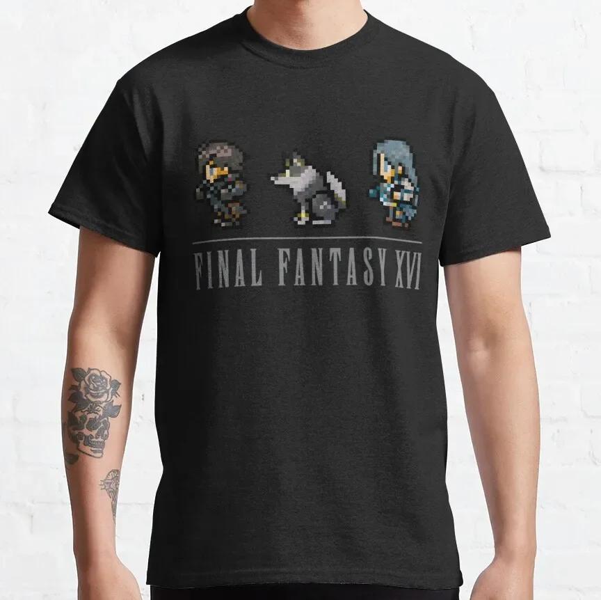 Cool Tees Video Games Round Collar Tshirt Pure Cotton Graphic Printed Clothes Final Fantasy All Ff Pixel Sprite Unisexs Shirt X