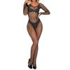 Black Sexy Bodystockings Fashion Women Fishnet Body Suit Open Crotch Catsuit Mesh Tights Lingerie Socks Sleepwear Bodysuits