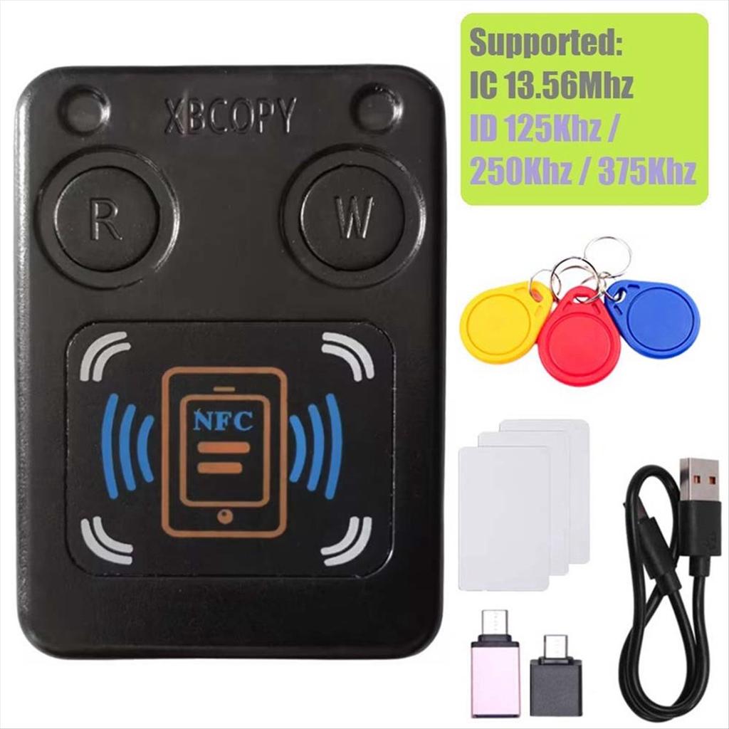 NFC RFID Smart Chip Card Reader Copier+3xUID Keychain/CUID Card IC 13.56M ID 125K 250K 375K RFID Token Clone Duplicator
