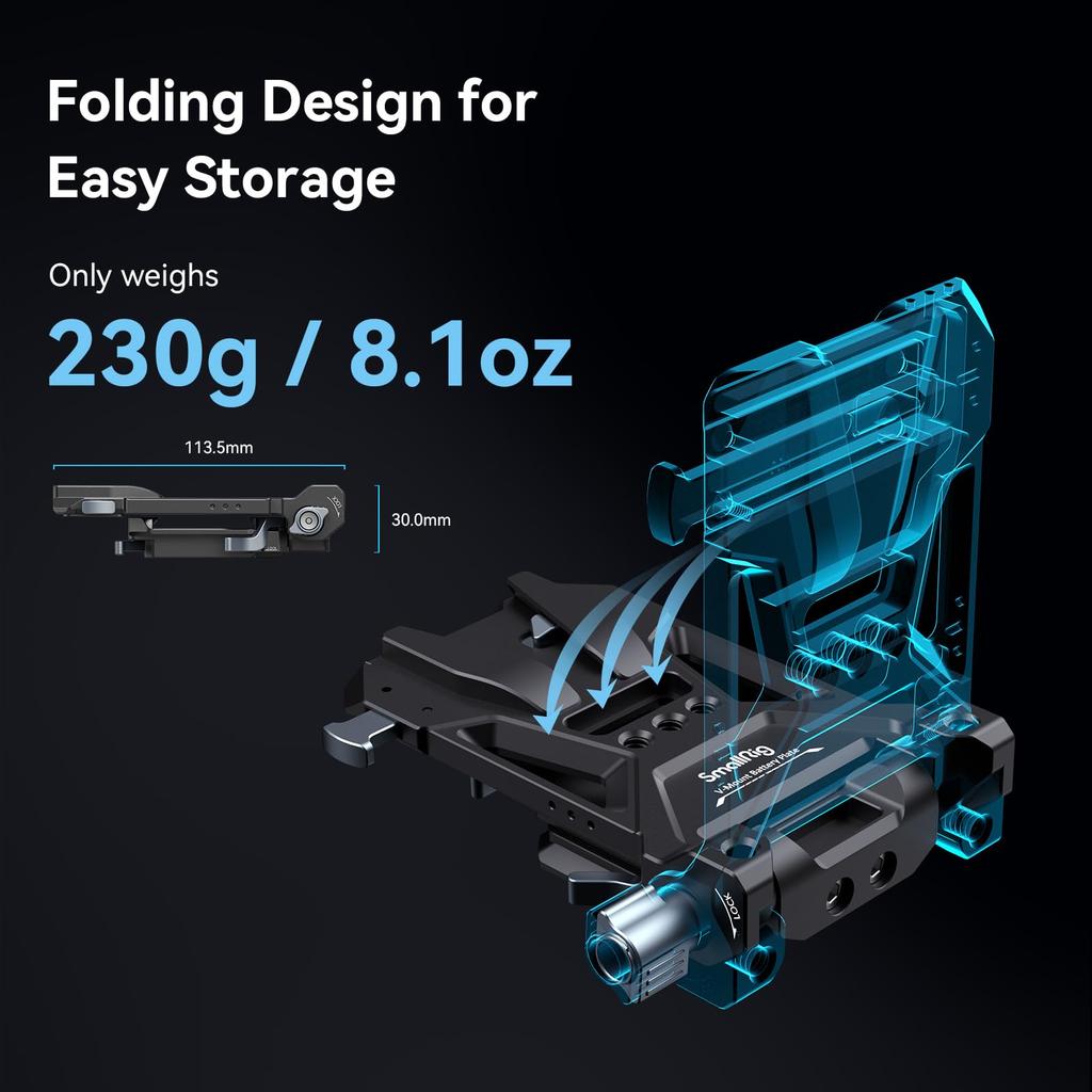 SmallRig Plate with Quick Release Plate for Thread Compact DSLR and Tripods V-Mount V-Lock, Arca-Swiss 1/4"-20 L-Shaped Cameras, Gimbals, (Product