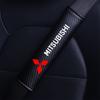 Car Safety Belt Carbon fibre Shoulder Pad Safety Strap Cover for Mitsubishi Lancer ASX Outlander Pajero Evolution Car Accessorie