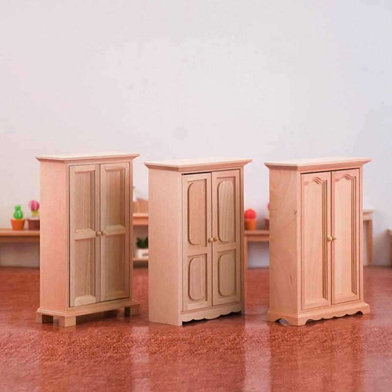 1:12 Dollhouse Miniature Wardrobe Locker Storage Vertical Cabinet Bedroom Decor