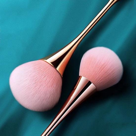 Makeup Brush with Long Handle Soft Synthetic Bristles Cosmetic Brush Blush Loose Powder Foundation Blending Kabuki Nail Dust Brush