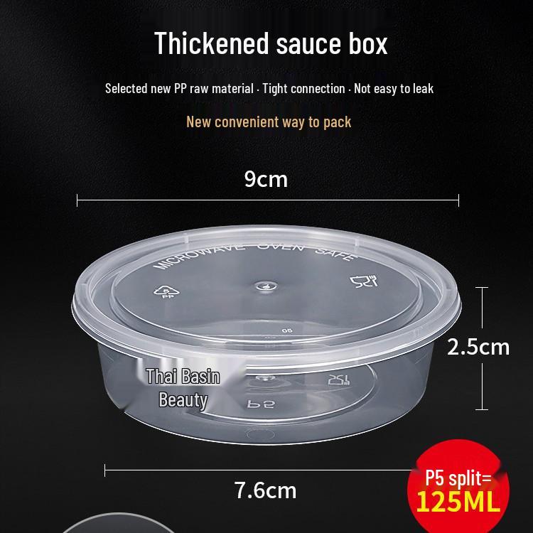 Thai Box Me Disposable Sauce Cup with Lid - Takeaway Packaging for Dipping, Seasoning, and Pickled Vegetables