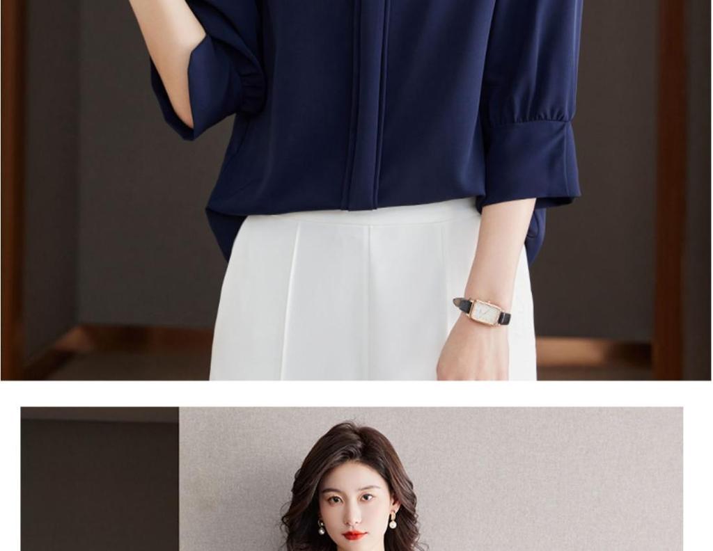 2025 Women's Drapey Chiffon Pullover Blouse - Round Neck, Comfy and Lightweight Top
