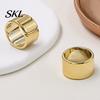 Non-slip Scarf Ring 3Pcs Minimalist Round Rings, Golden Plastic Slide Women Simple Holders for Neckerchiefs Shawls Shirts Electroplated