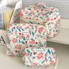 Fashion Flower Quilting Women's Cosmetic Bag Portable Tote Cotton Makeup Storage Pouch Cute Toiletry Make Up Travel Bag For Gift