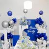 Royal Blue Ballon Kit White Silver Latex Balloons Garland Arch Baby Shower Wedding Anniversary Baby Shower Graduation Decoration