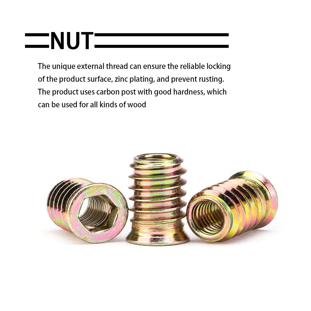 20 PCSThreaded Inserts Nuts, Wood Insert Assortment Tool Kit, M6/M8 Furniture Screw Inserts Fastener