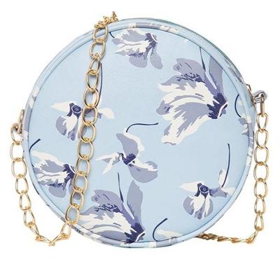 Dámská kulatá taška s květinovým potiskem