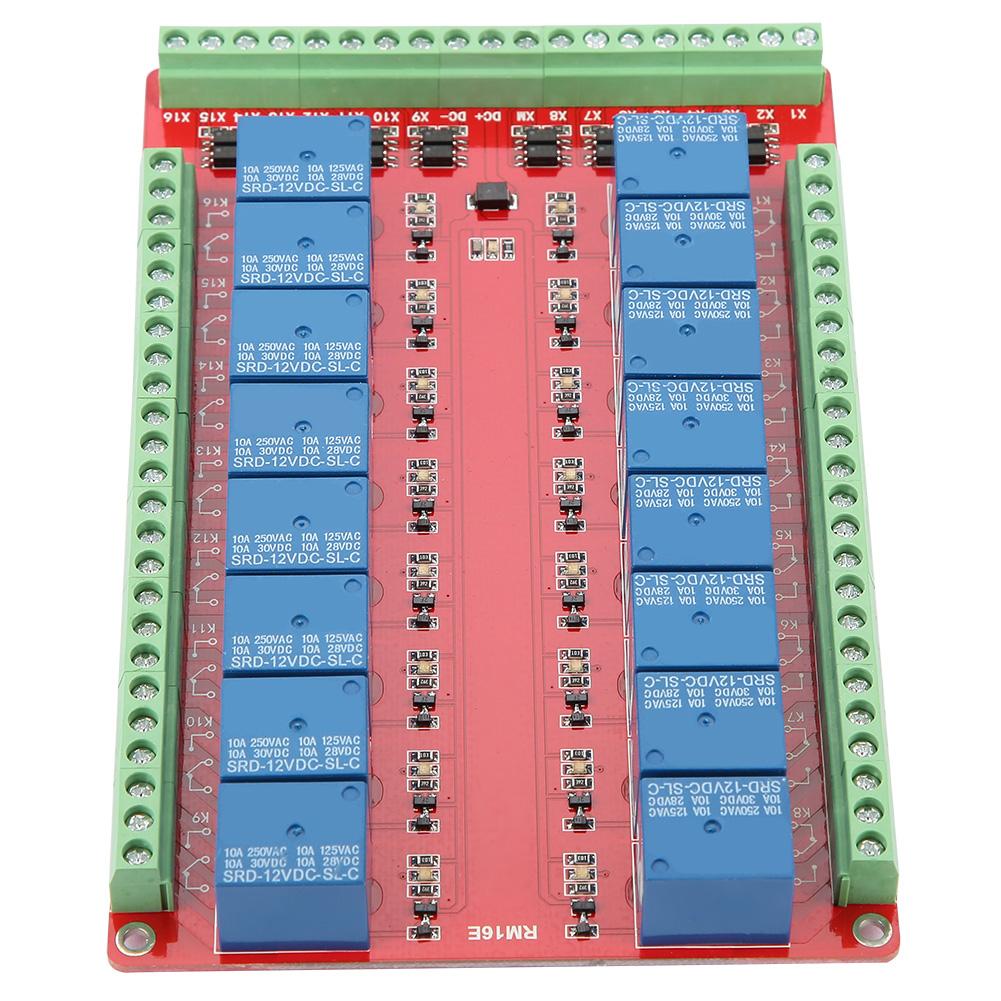 Isolated Type 16 Channel Relay Module Interface Board HighLow Level Trigger (DC 12V)