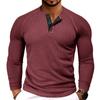 Men's Solid Color Round Neck Long Sleeve T-shirt Casual Sports Raglan Top