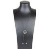 Mens Metal Cross Flower Pendant Cowboy Bolo Tie Western Artificial Leather Rope Necktie Jewelry Shirt Chain Necklace