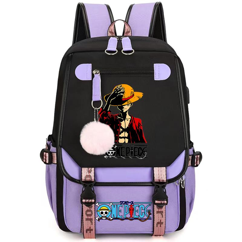 Anime One Piece High Quality Female Backpack Waterproof Knapsack with Ligh Tweight Book Bag for Kid Gifts Men Women Travel Bag Leisure Bag Rucksack