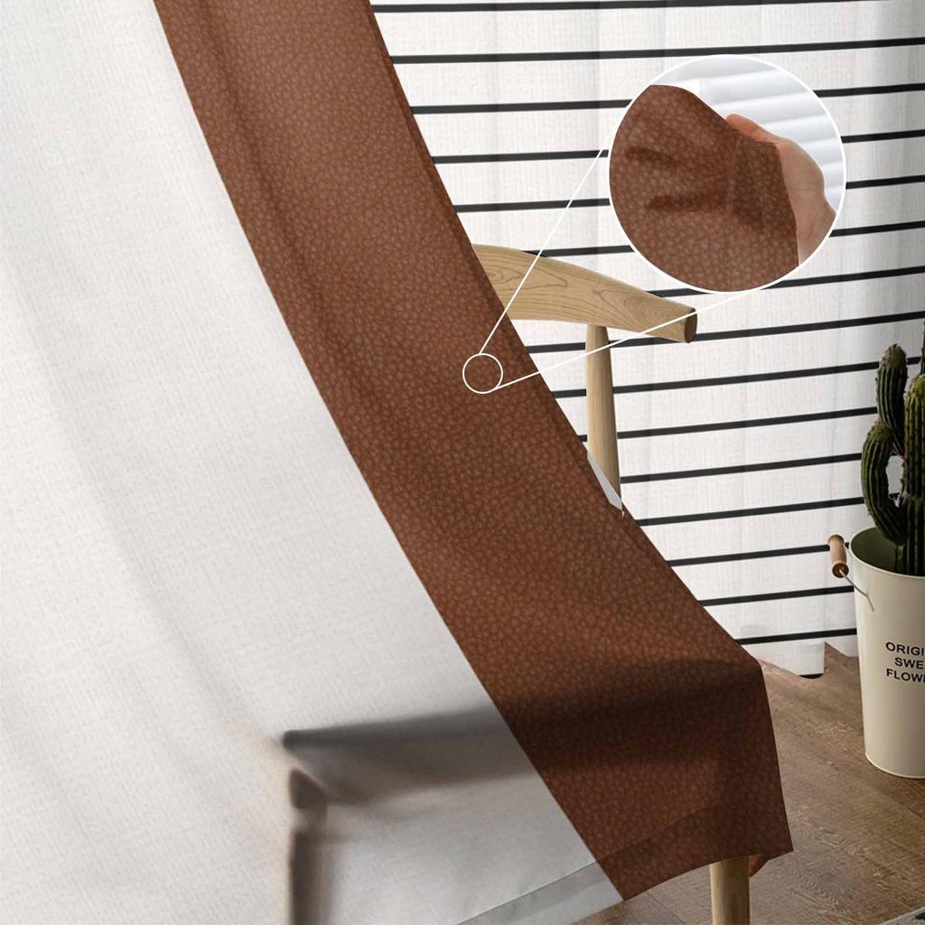 Vintage Farmhouse Tribe Striped Bohemian Modern Sheer Curtains Modern Gauze Curtain for Living Room Bedroom Voile Yarn Curtains