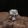 Neuer Modischer Punk Alien Totenkopf Ring Breite Version Modering