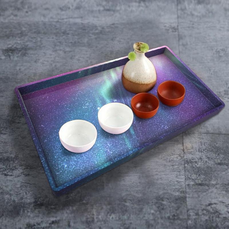 Plaster Soap Casting Epoxy Mould DIY Crafts Mould Crystal Rectangle Tray Coaster Mold Mug Pad Plate Resin Casting Mold