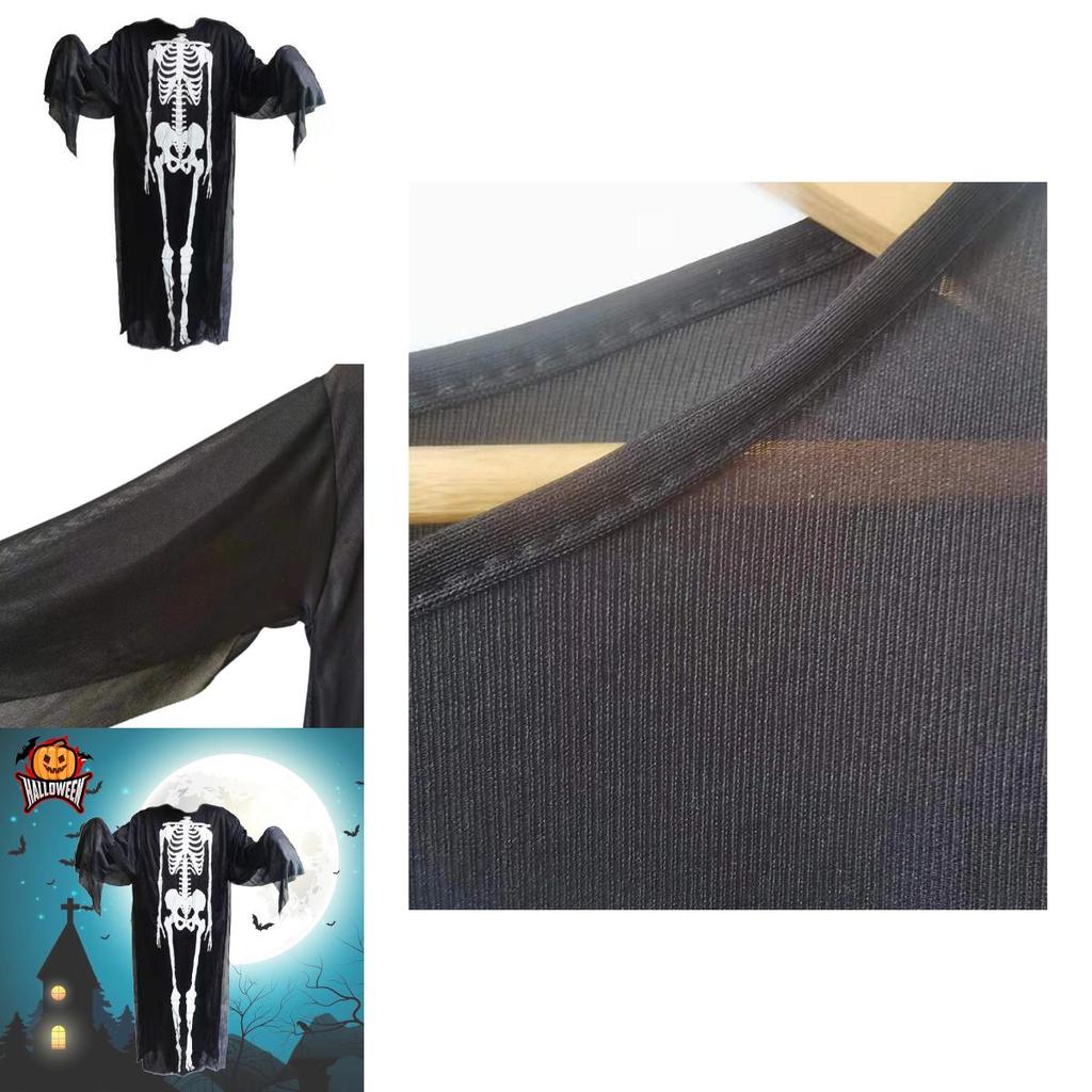 Halloween Skeleton Ghost Fancy Dress Cosplay Costume For Adults And Kids