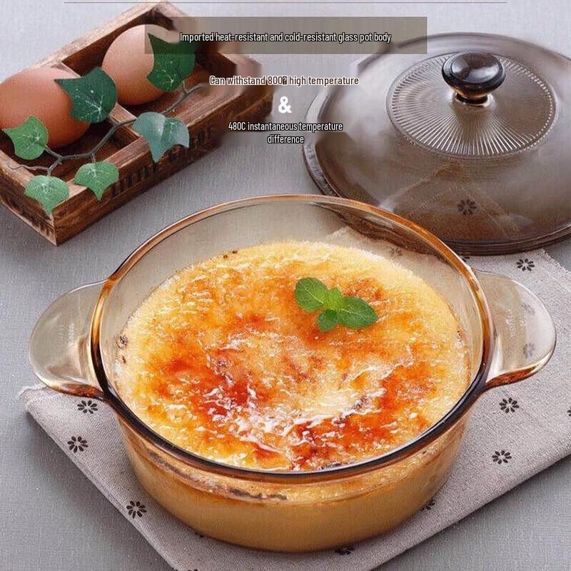 Corning VISIONS Amber Transparante Hoge Borosilicaat Glazen Pan