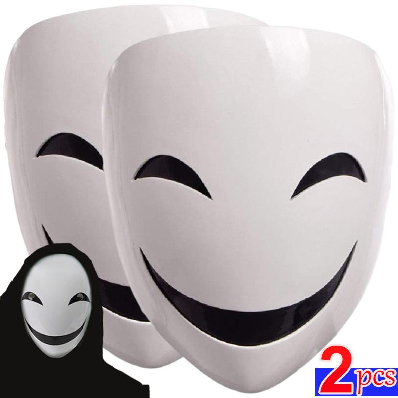 Cosplay Kagetane Hiruko Burakku Buretto Celoplošná Anime Black Bullet Úsměvná Maska Obličejová část Pokrývka hlavy Masky Halloweenské rekvizity