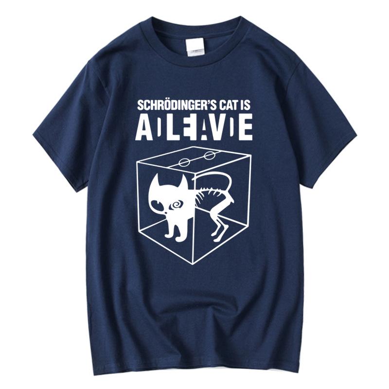 

Schrödinger Cat Print T-Shirt Men s Women s Summer Cotton Casual Comfortable T-Shirt Casual Life Big Bang Short Sleeve 4XL