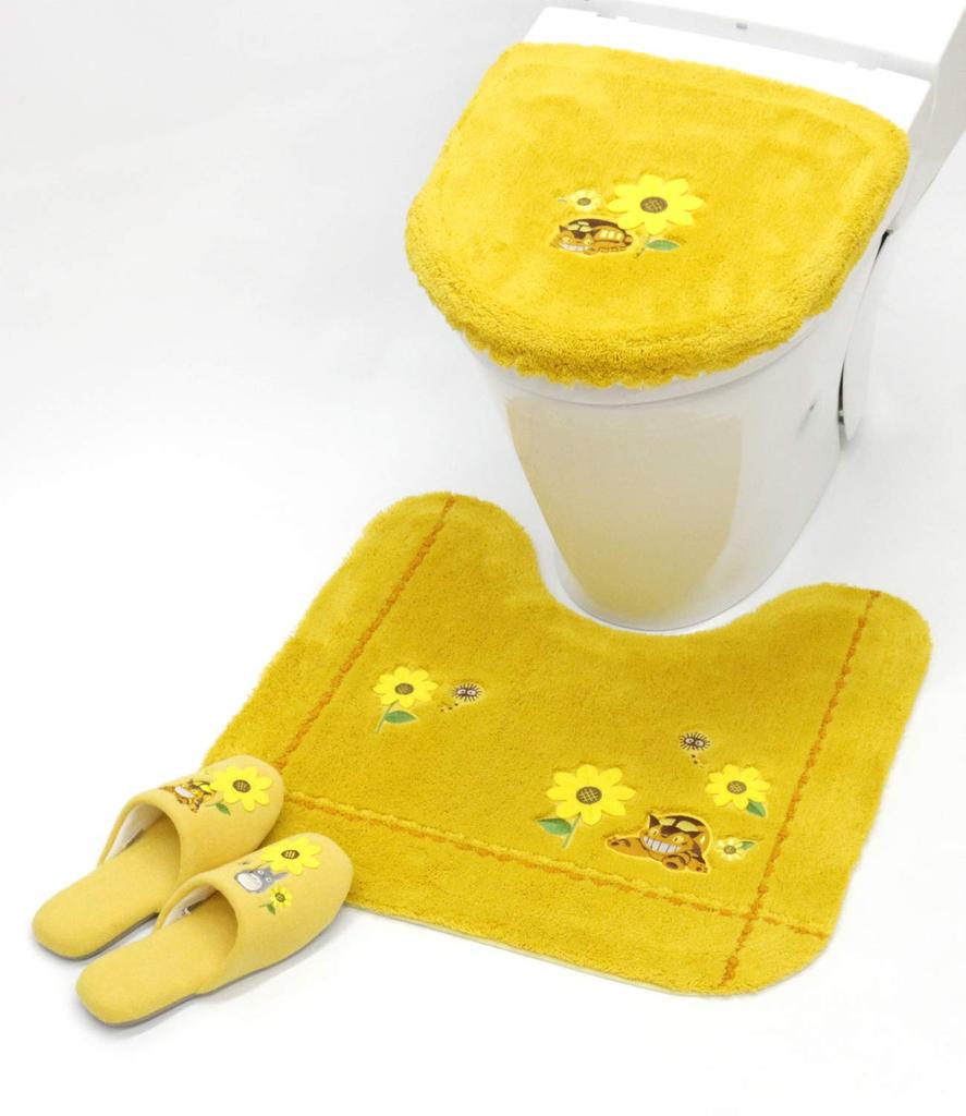 My Neighbor Totoro Flower Bus Stop kryt víka pro WC WC set Víceúčelové sedátko, podložka, pantofle, 3dílné