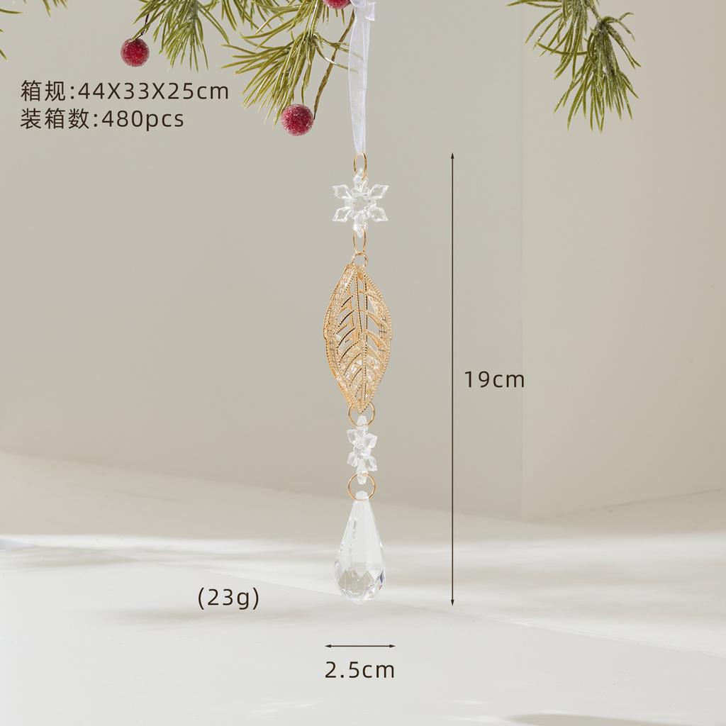 Metal Transparent Acrylic Christmas Ornament String Pendant for Tree Decoration, Festive Dress Hanging Decor with Crystal Effect