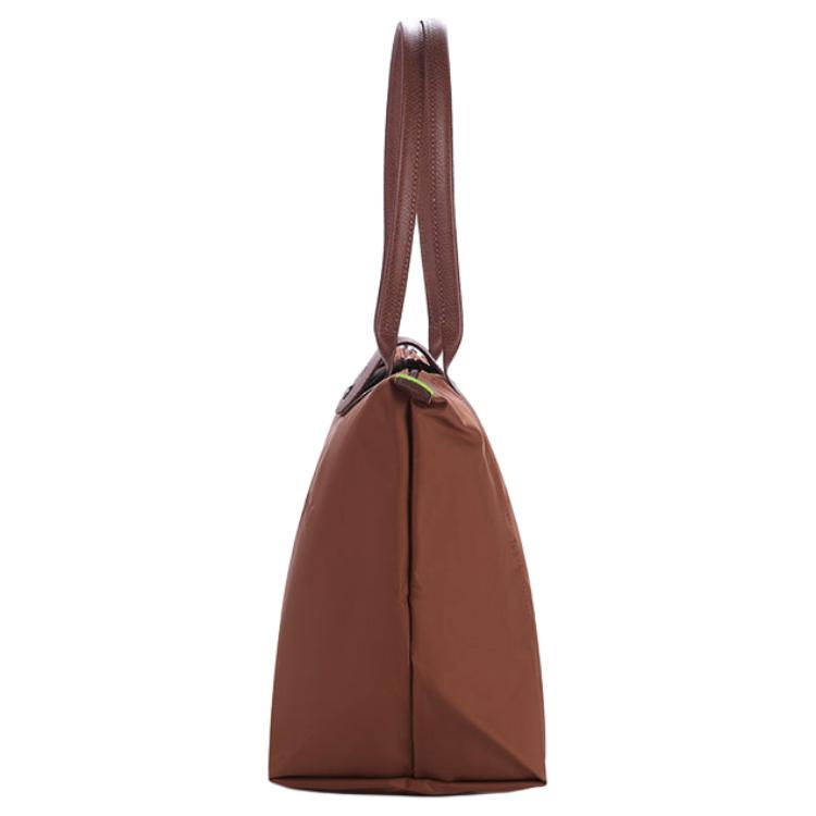 Longchamp Le Pliage Green 31 Long Handle Snap Button Zipper Closure Canvas And Leather Dumpling Tote Bag Large Women Tote Bag Brown 1899919504