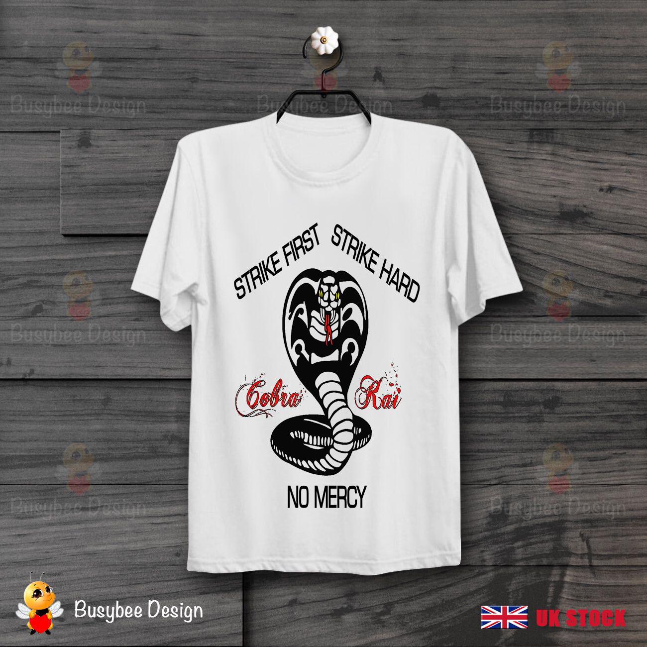 26 Cobra Kai Karate Kid Strike Hard First 80s Film Movie Cool TShirt B240 Unisex T-Shirt M