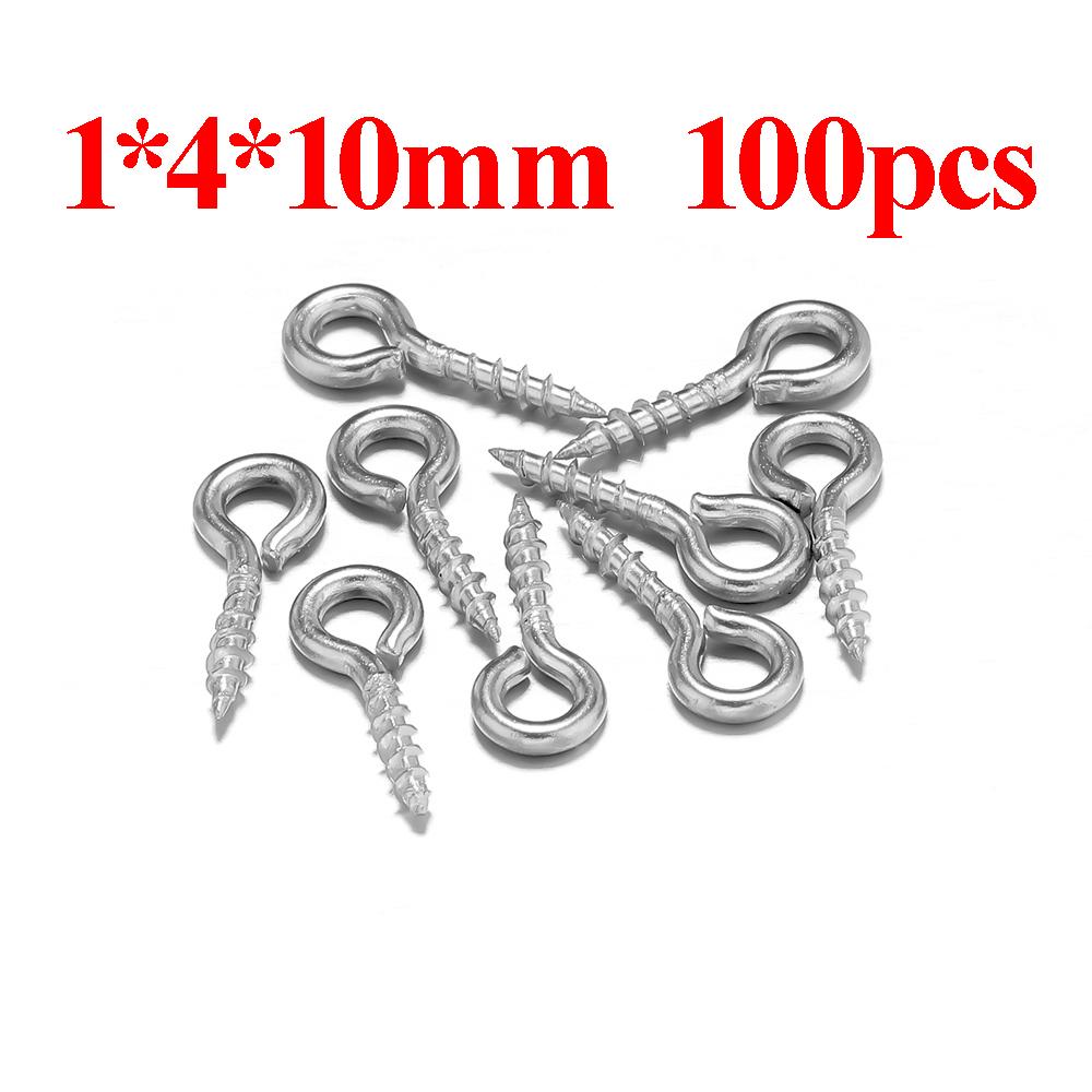 100-50pcs Small Eye Pins Eyepins Hooks Eyelets Screw Threaded Stainless Steel Clasps Hooks DIY Jewelry Findings for Beads Making