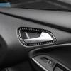 Real Soft Carbon Fiber Sticker Car Inner Door Handle Panel Trim For Ford Focus SE RS ST Ecoboost 2015 2016 2017 2018 LHD RHD