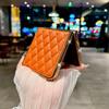 Lambskin Quilted Leather Case For Samsung Galaxy Z Flip 7 6 5 4 3 Cover Bling Diamond Shockproof For Samsung Galaxy 7 6 5 Z Flip